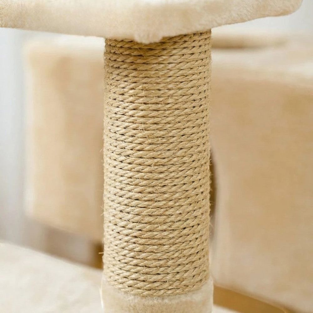 Arbre à Chat Très Haut Beige Structure Élevée 205cm