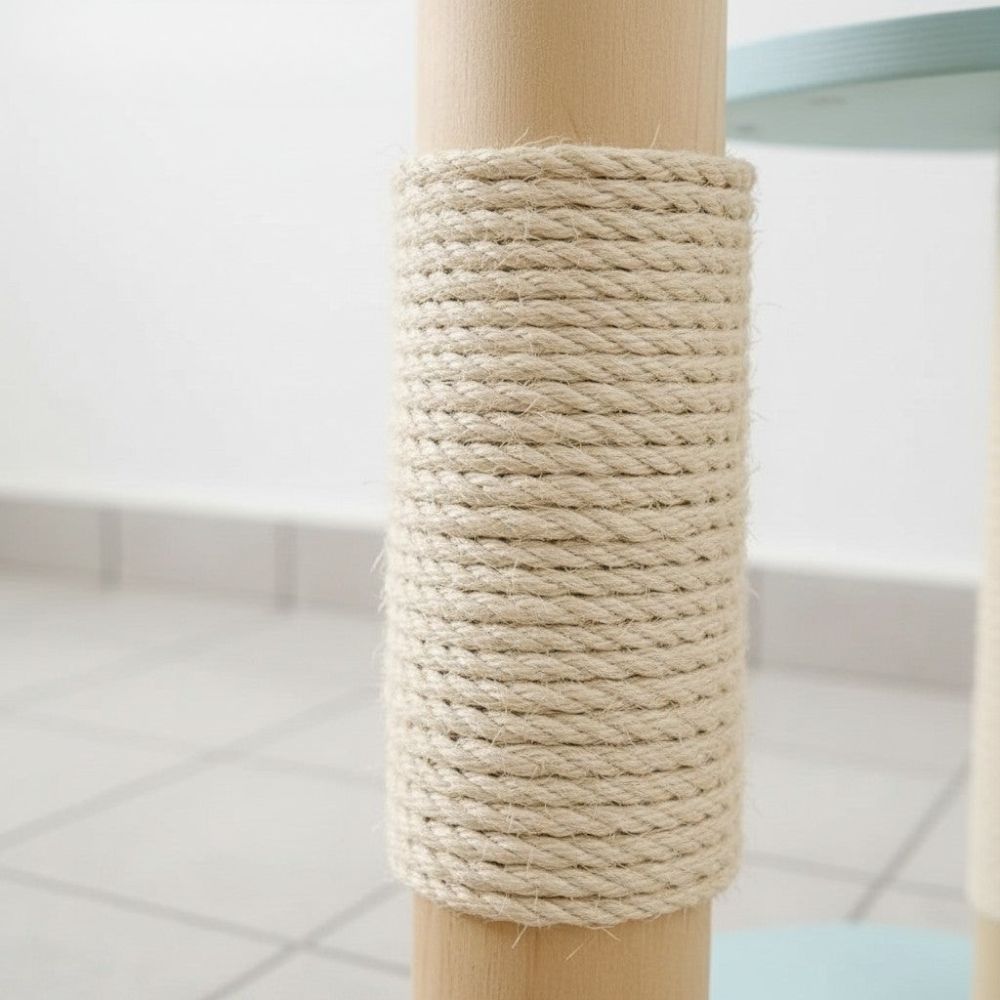 Arbre à Chat Tronc en Bois Flotté Naturel Brut 110cm