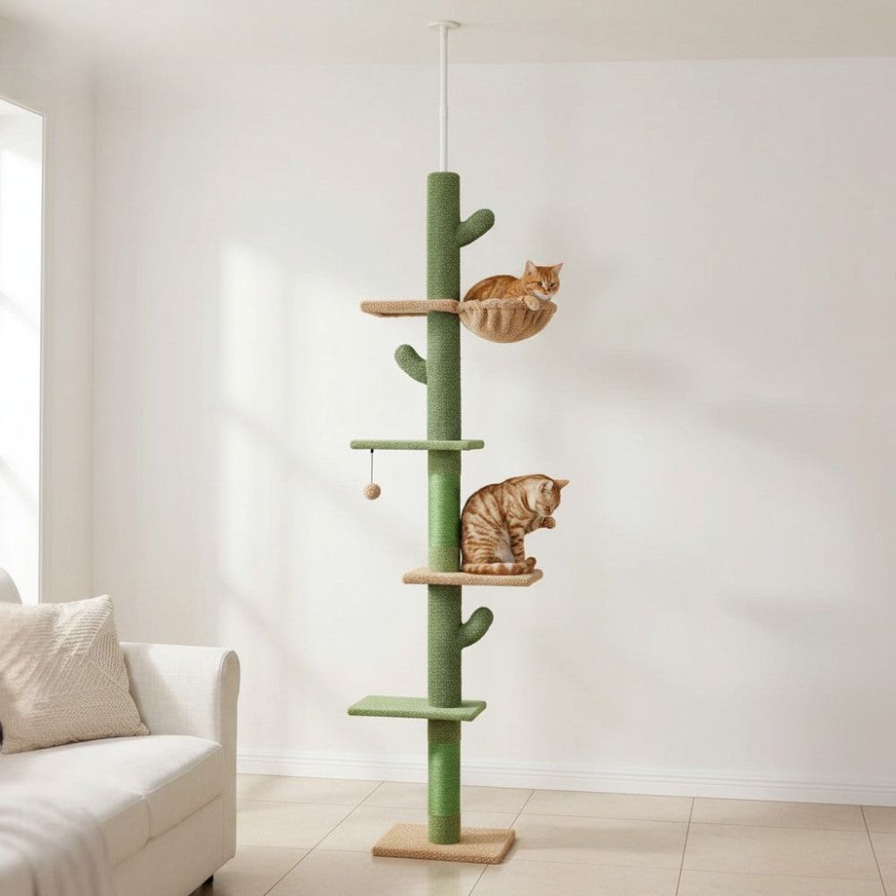 Arbre à Chat Vert Fixation Plafond 275cm