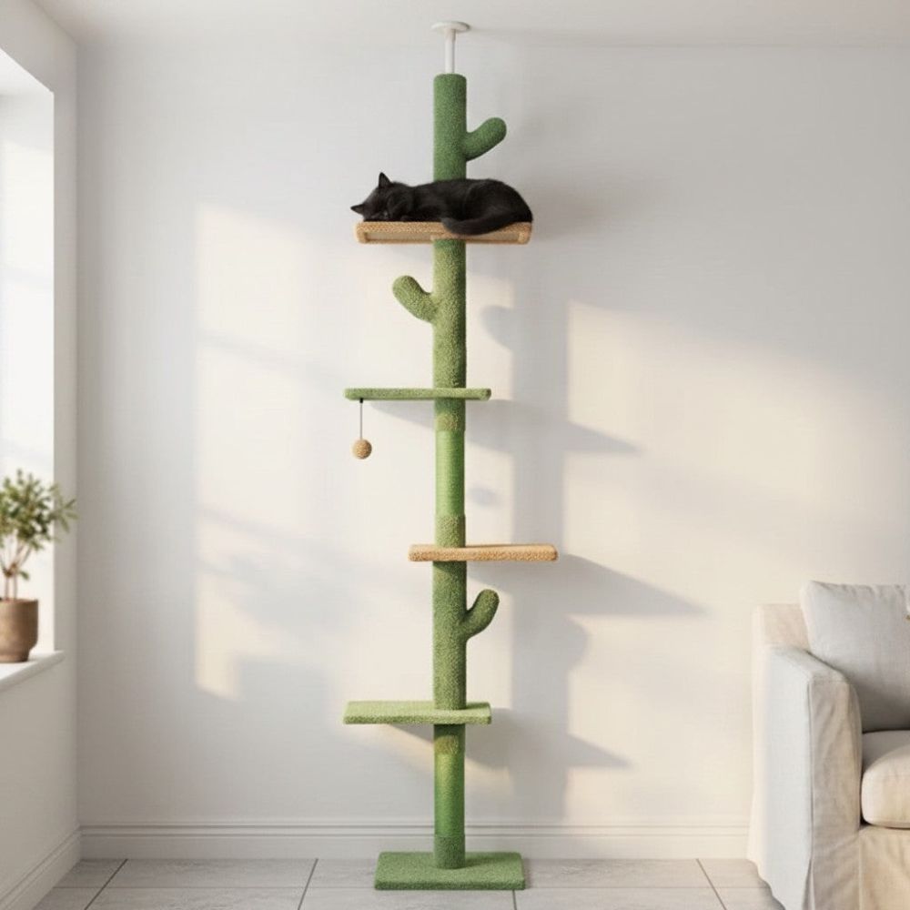 Arbre à Chat Vert Fixation Plafond 275cm
