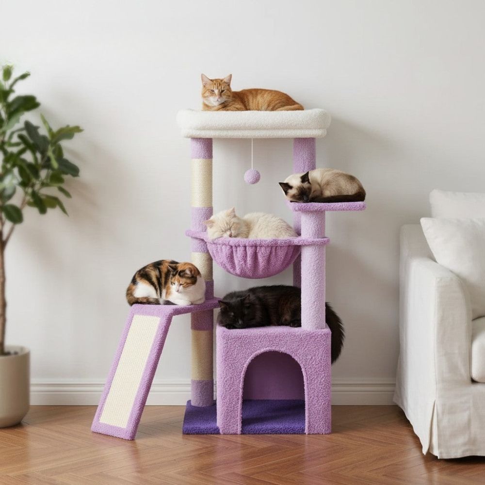Arbre à Chat Violet Audacieux Format Moderne 93cm