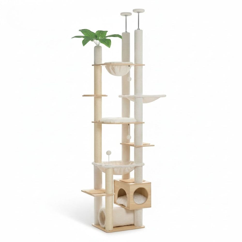 Arbre à Chat XXL Beige Grande Hauteur 230cm