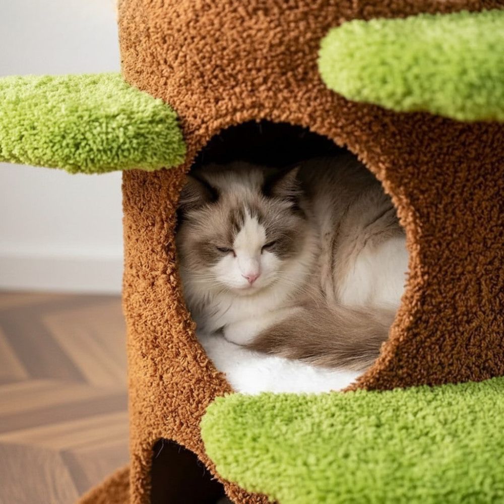 Arbre à Chat XXL Bois Flotté Base Carrée 150cm
