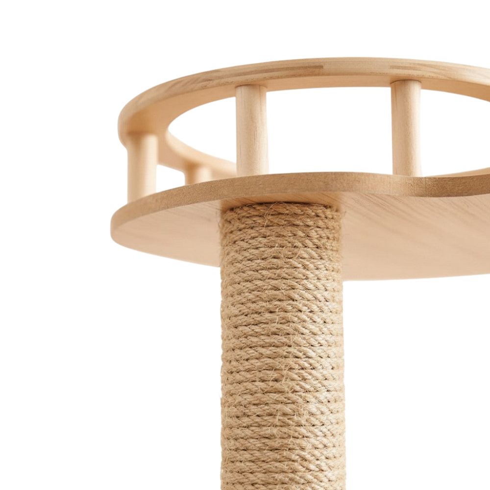 Arbre à Chat XXL en Bois Naturel Authentique 170cm