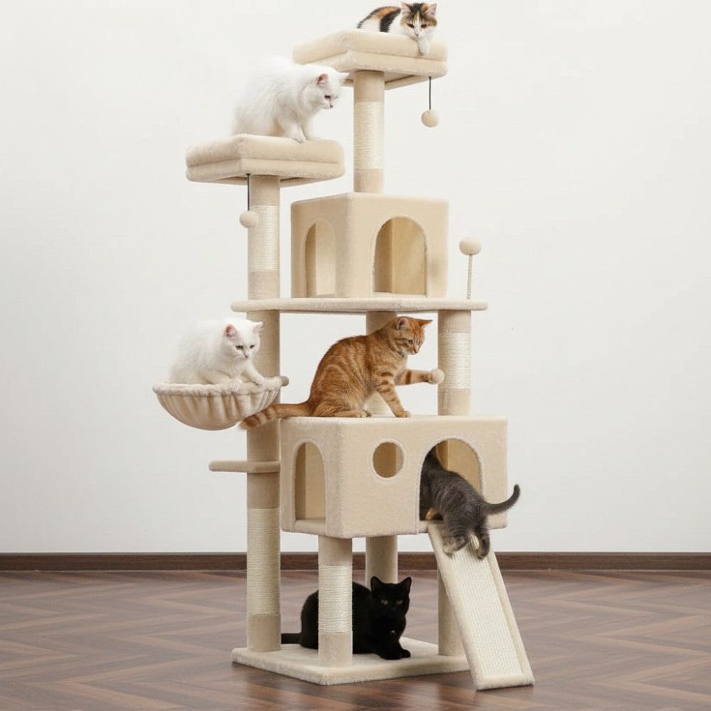Arbre à Chat XXL Format Carré Compact 162cm
