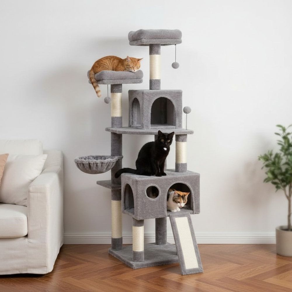 Arbre à Chat XXL Format Carré Compact 162cm