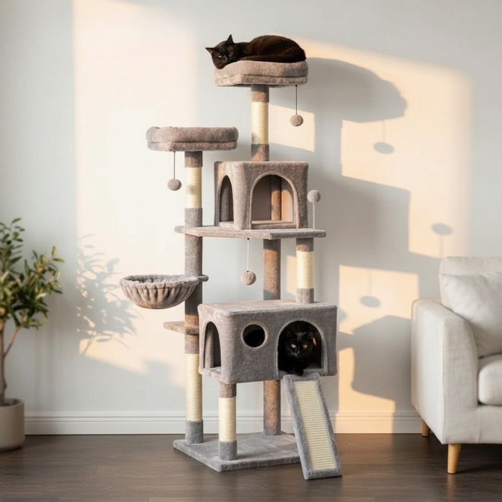 Arbre à Chat XXL Format Carré Compact 162cm