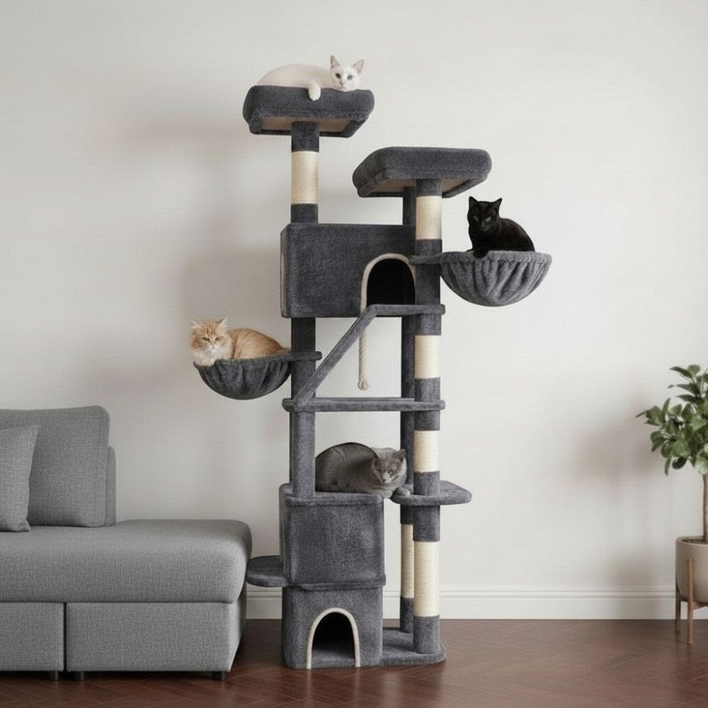 Arbre à Chat XXL Gros Poteau Renforcé 185cm
