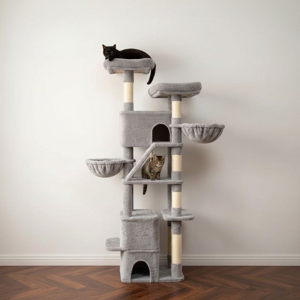 Arbre à Chat XXL Gros Poteau Renforcé 185cm