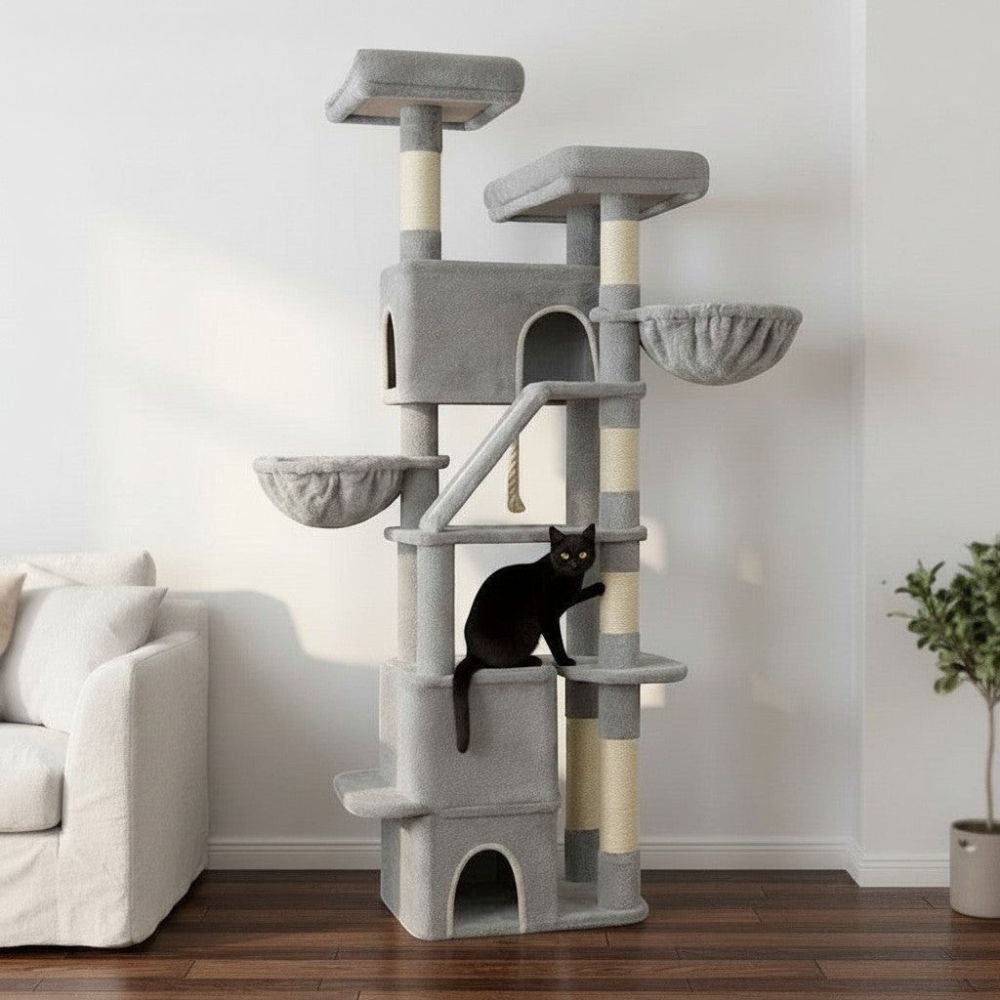 Arbre à Chat XXL Gros Poteau Renforcé 185cm