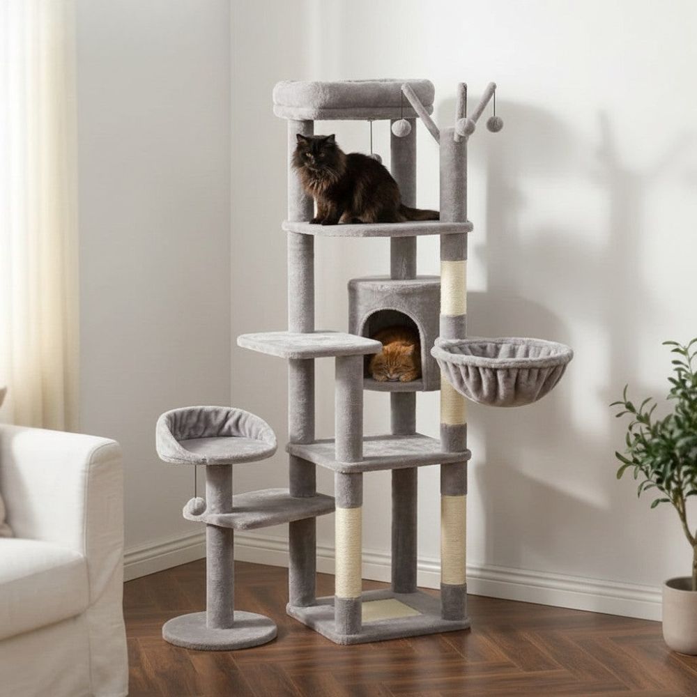 Arbre à Chat XXL Plateformes Larges et Stables 150cm