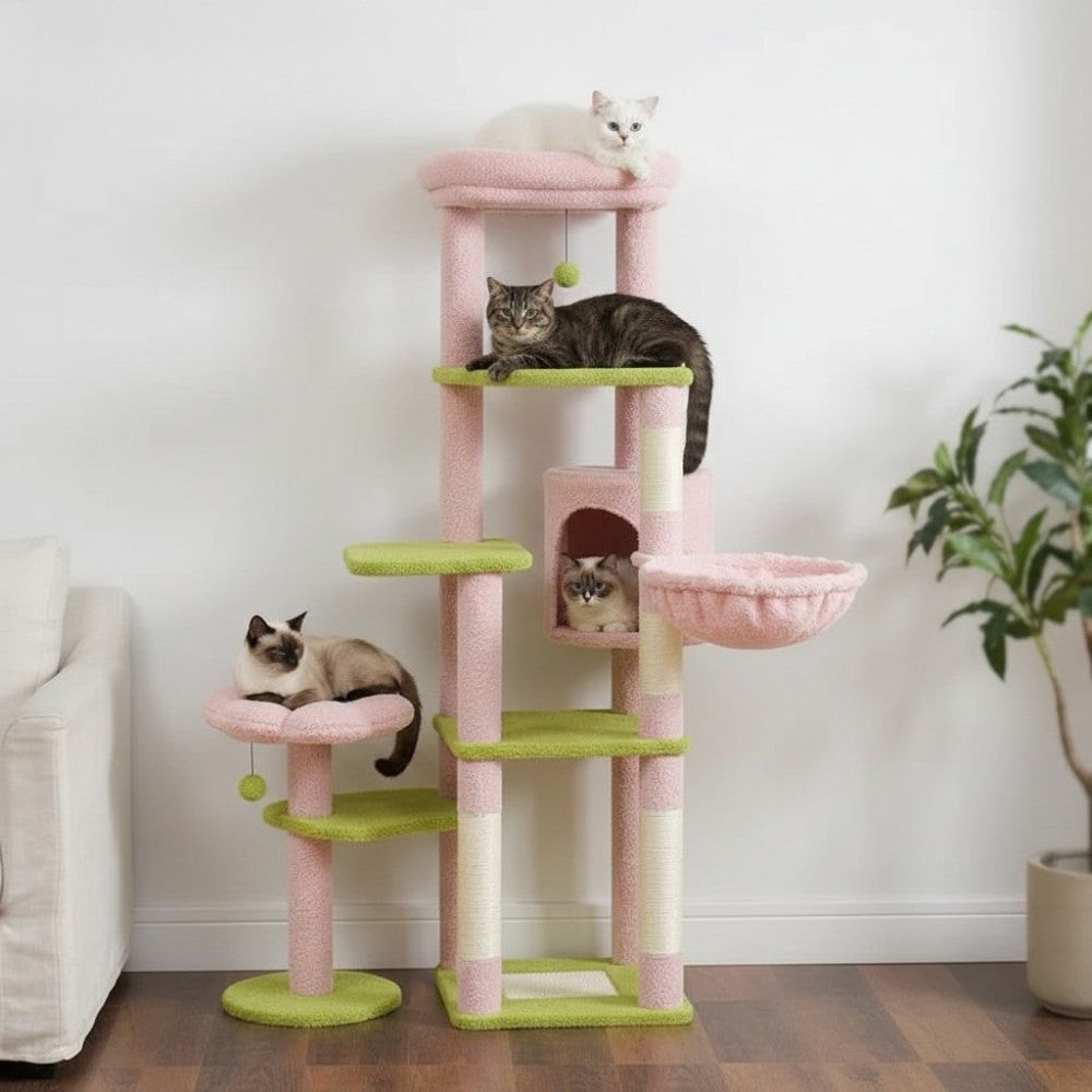 Arbre à Chat XXL Plateformes Larges et Stables 150cm