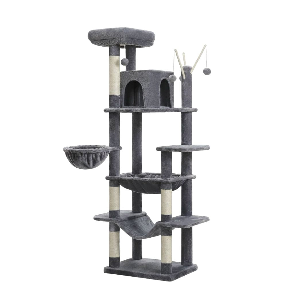 Arbre à Chat XXL pour Maine Coon Empreinte Réduite 175cm