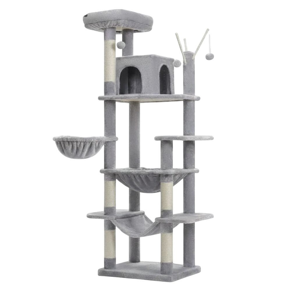 Arbre à Chat XXL pour Maine Coon Empreinte Réduite 175cm