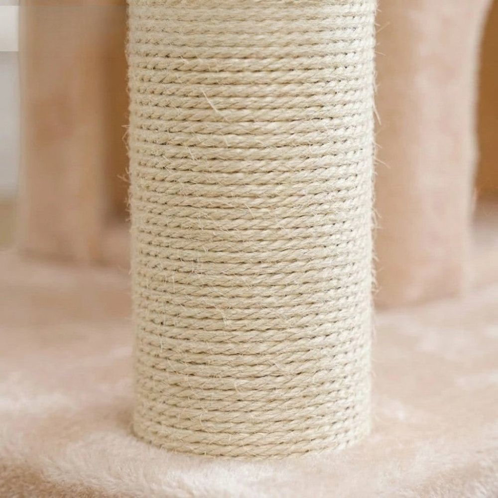 Grand Arbre à Chat Beige Poteaux Renforcés 147cm