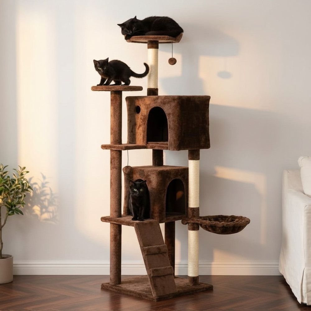 Grand Arbre à Chat Design Moderne 140cm