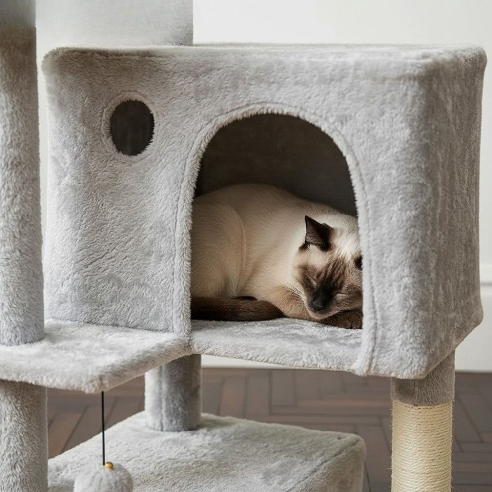 Grand Arbre à Chat Design Moderne 140cm