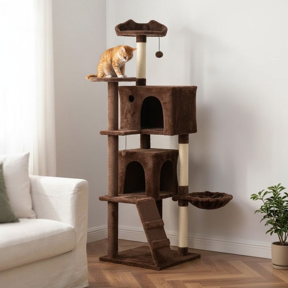 Grand Arbre à Chat Design Moderne 140cm