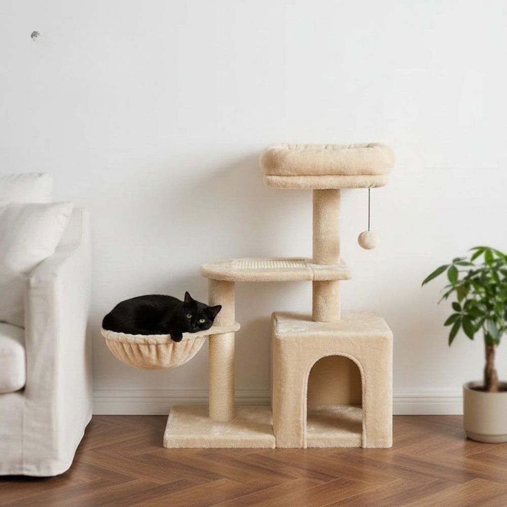 Petit Arbre à Chat 3 Paliers Compact 80cm