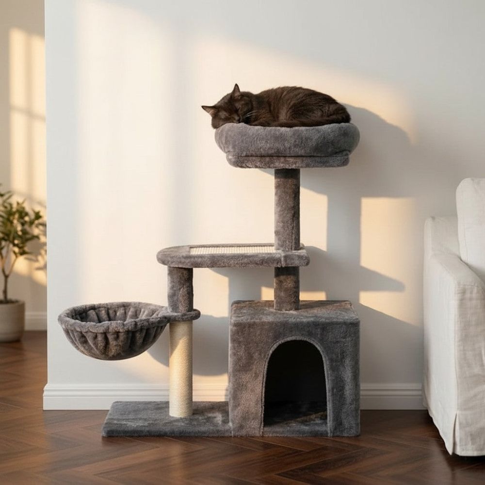 Petit Arbre à Chat avec Balle Suspendue 80cm