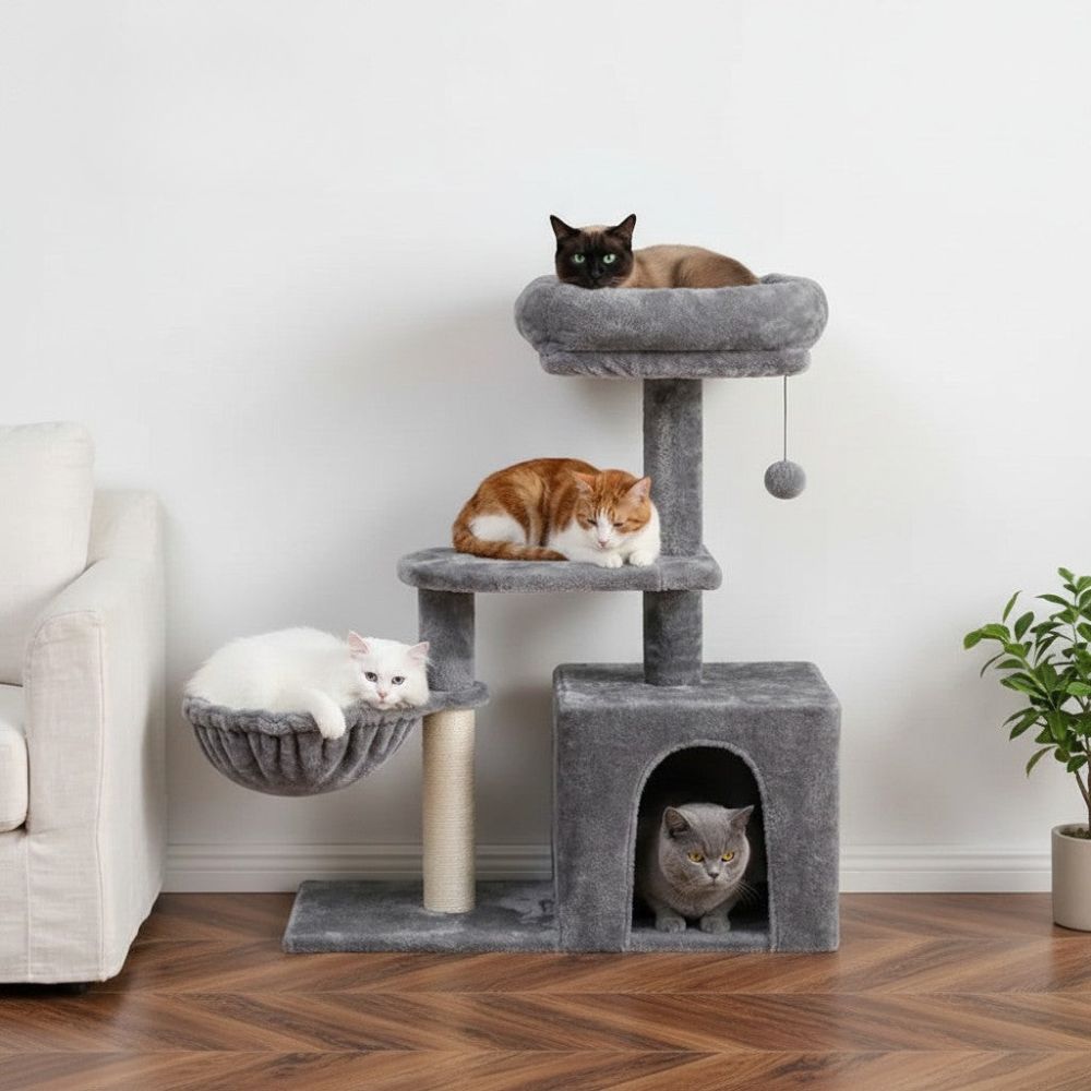 Petit Arbre à Chat avec Balle Suspendue 80cm