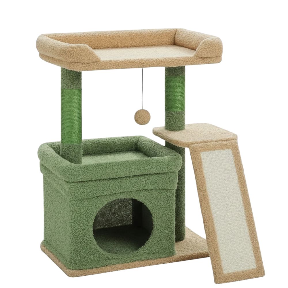 Petit Arbre à Chat avec Cabane Refuge 68cm