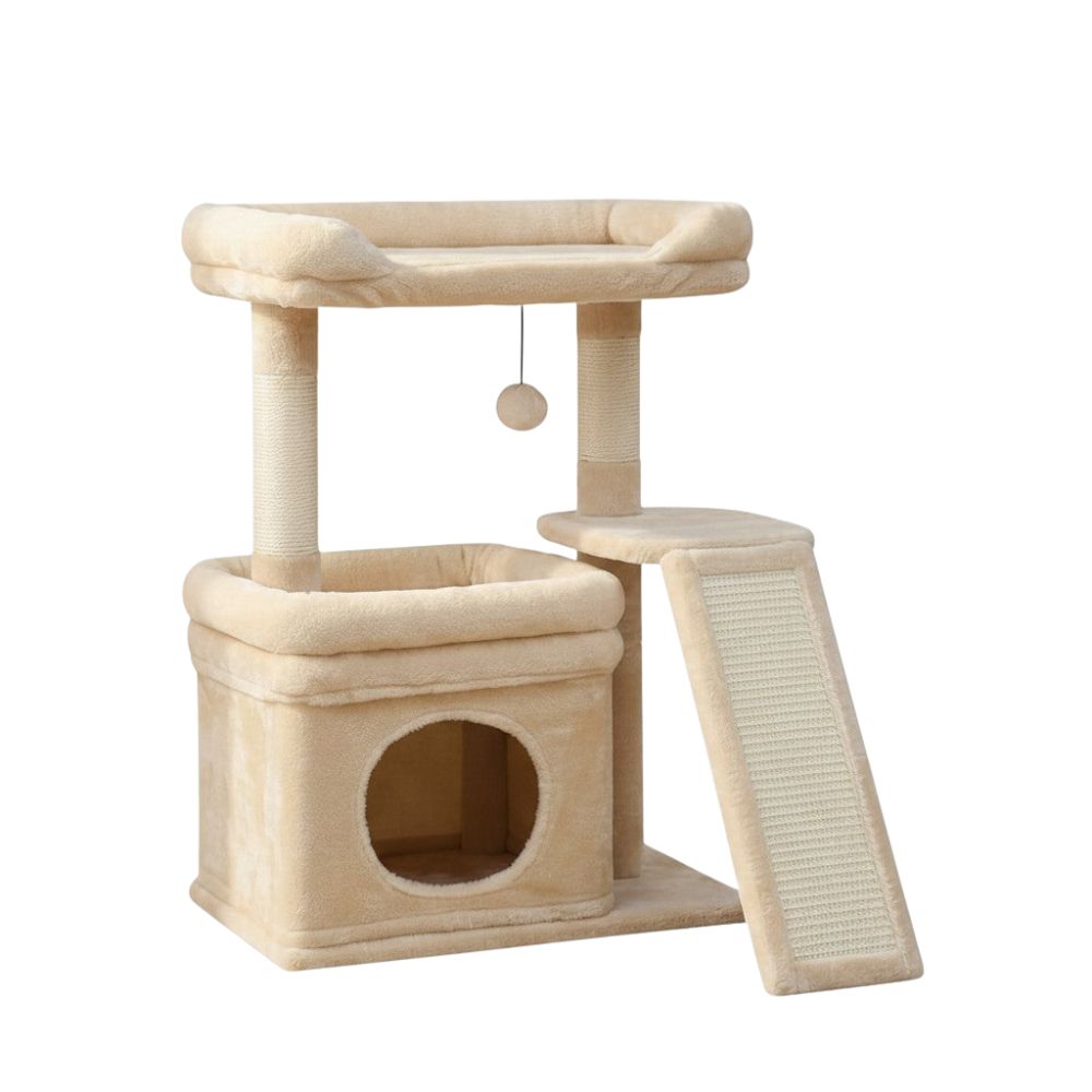 Petit Arbre à Chat avec Cabane Refuge 68cm