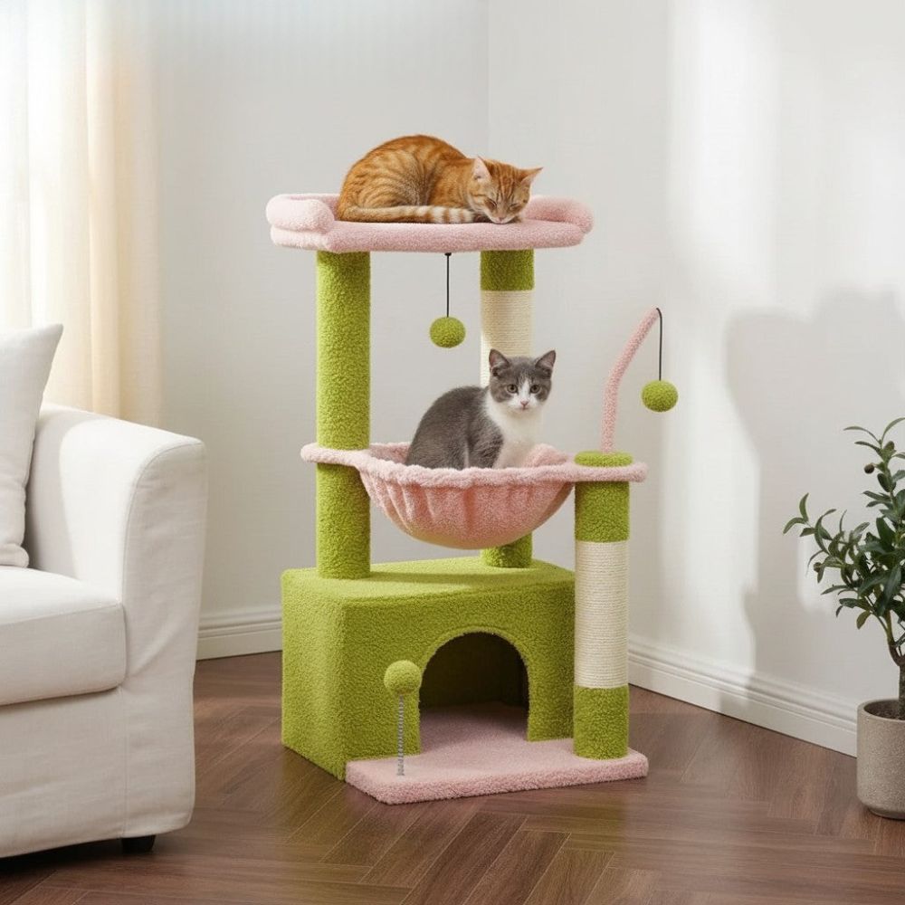 Petit Arbre à Chat Beige Compact 84cm