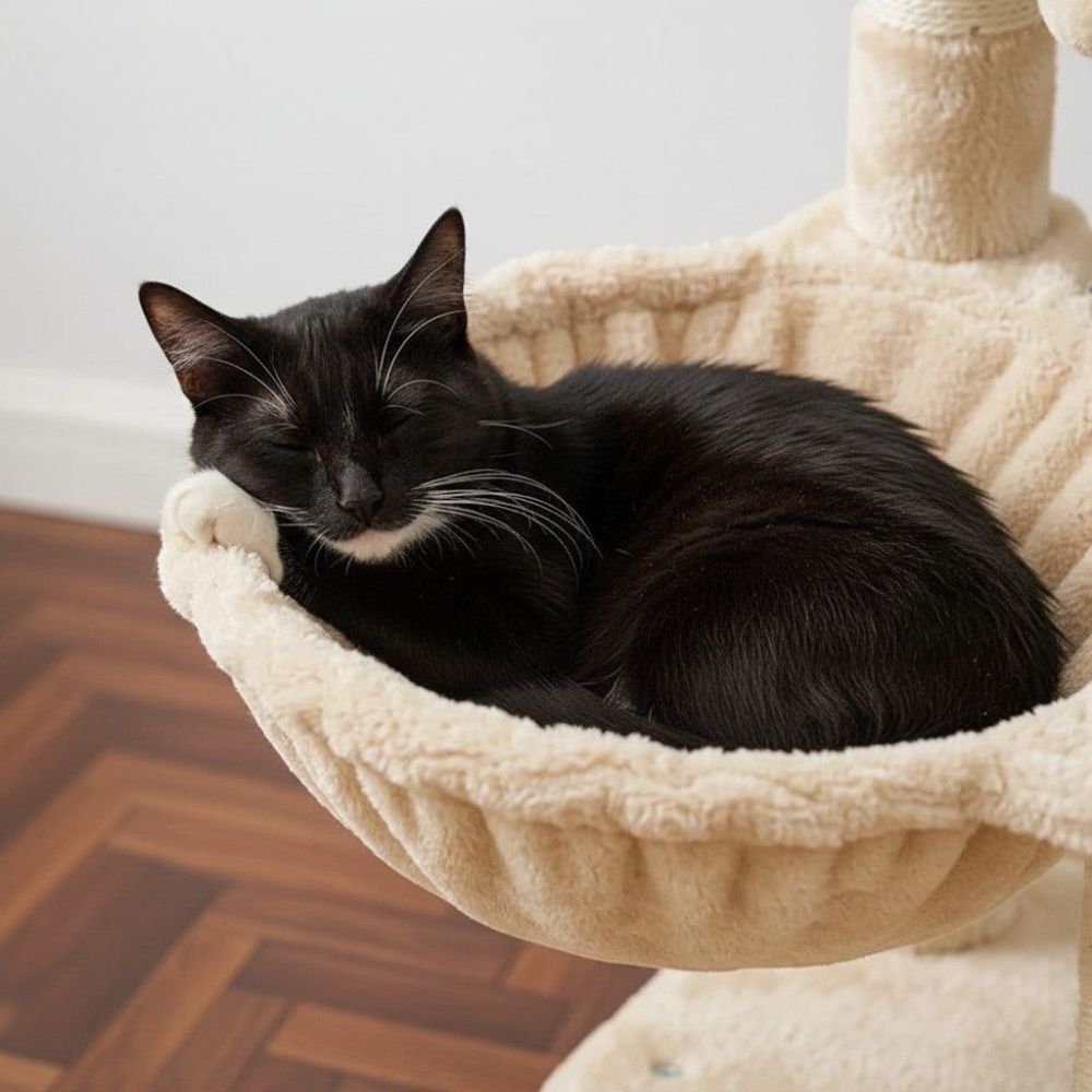 Petit Arbre à Chat Beige Compact 84cm