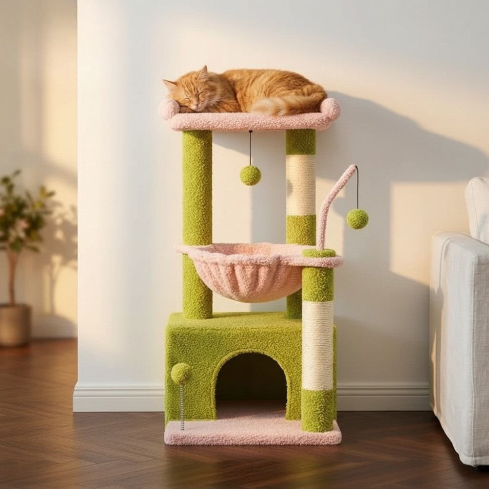 Petit Arbre à Chat Beige Compact 84cm