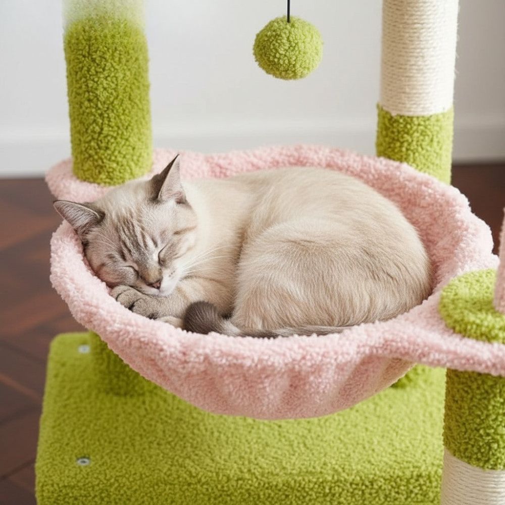 Petit Arbre à Chat Beige Compact 84cm